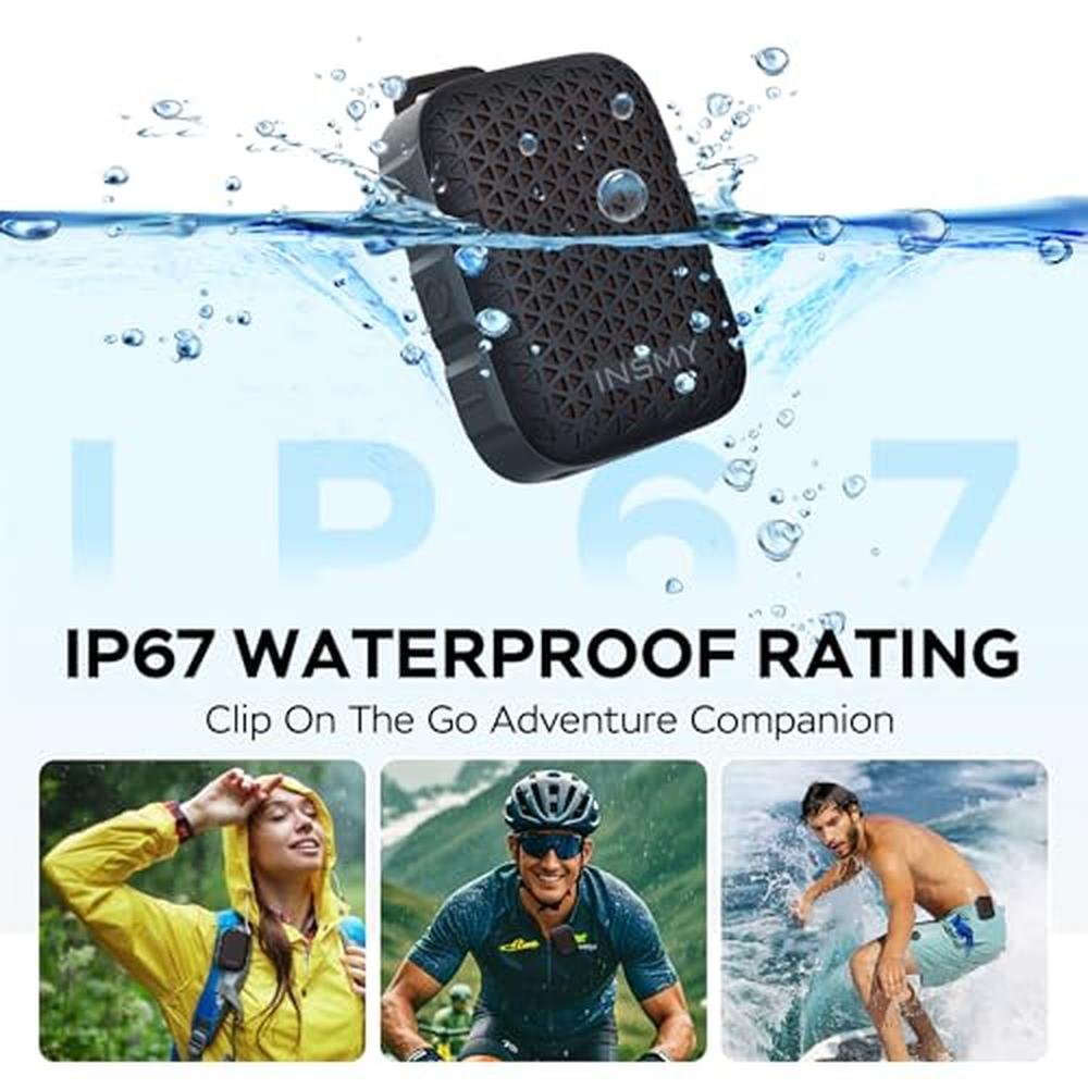 INSMY Wearable Bluetooth Speakers IP67 Waterproof – Side View