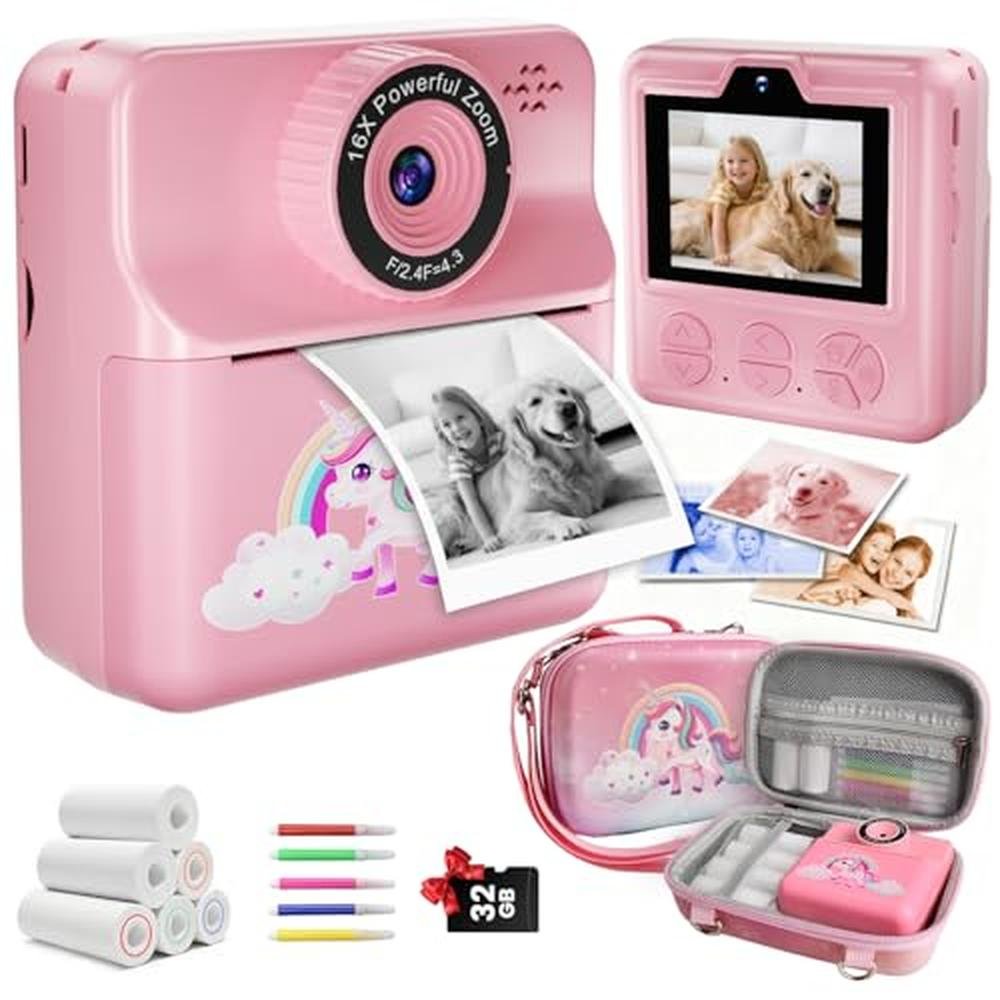 Instant Print Camera: Digital Selfie Cam for Kids – Front View