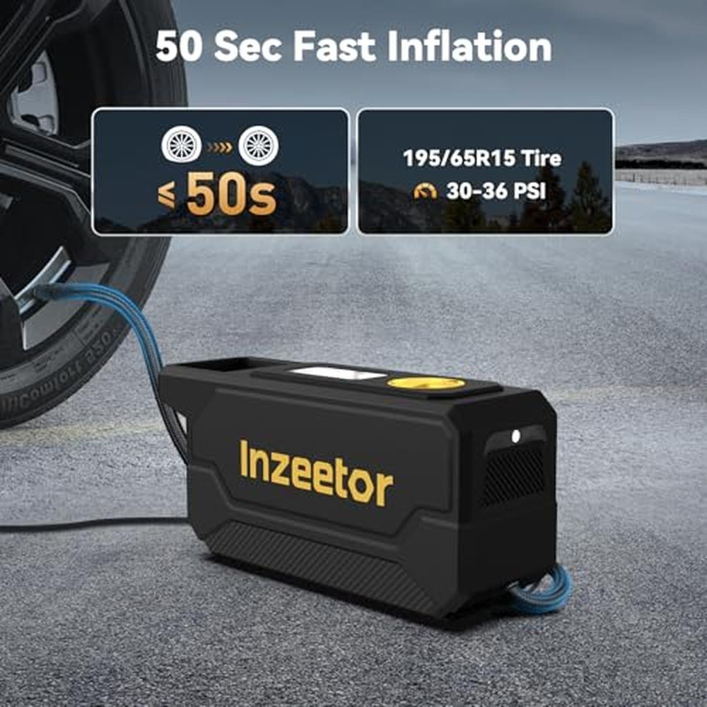 Air Inzeetor: Inzeetor 150 PSI Tire Inflator Portable Air – Side View