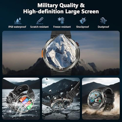 IOWODO Military Smart Watch for Men – Side View