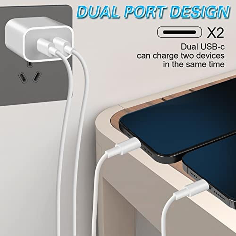 iPhone Charger: Dual Port USB C Charger – In Use