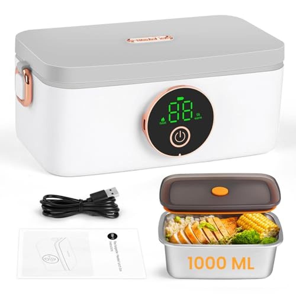 Heating Lunch Box: Iridesc 1L Battery Powered Lunch Box – Front View