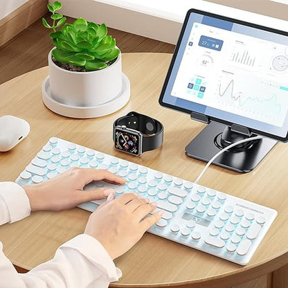 Keyboard iTastatur: iTastatur Typewriter Keyboard 104-Key – Close-up Detail