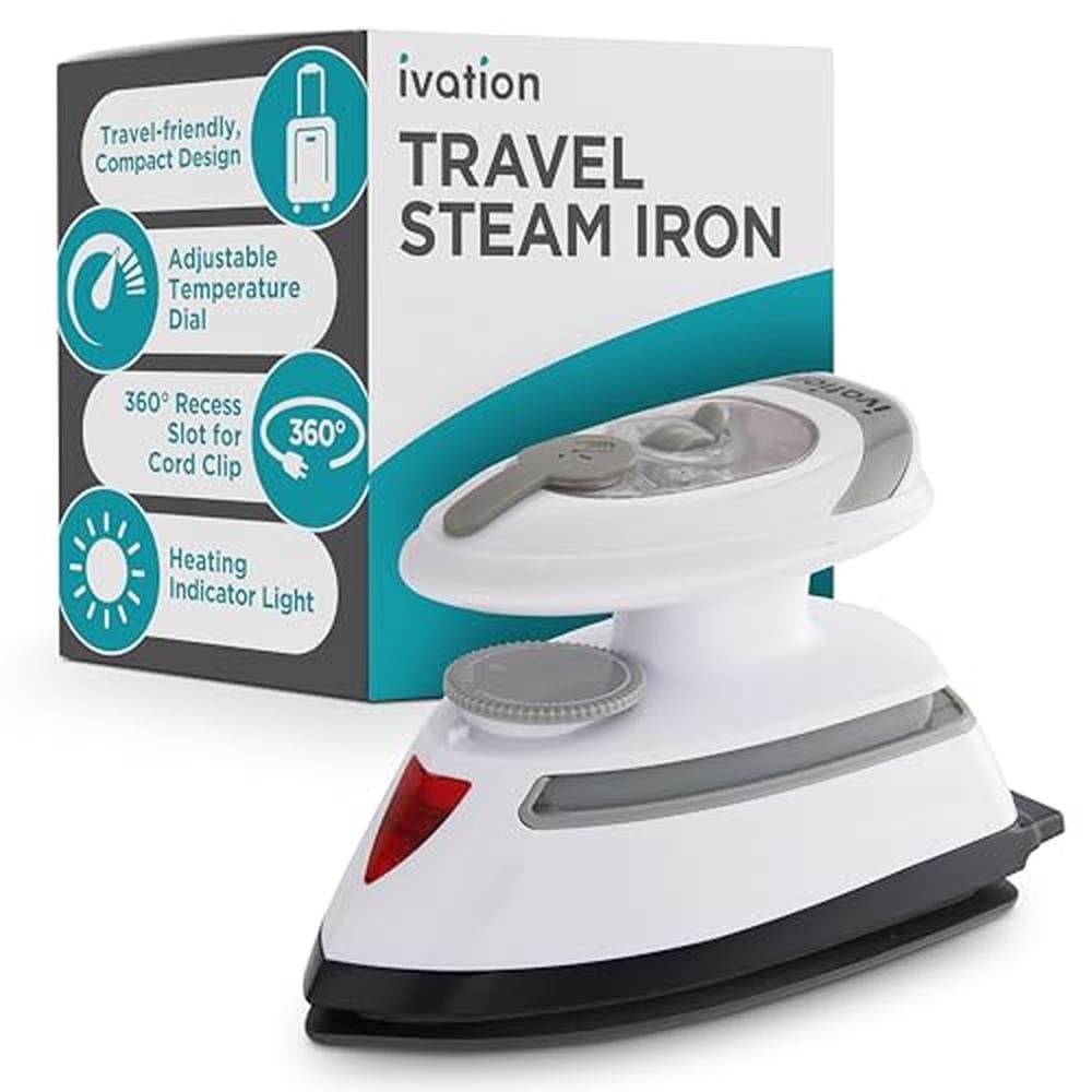 Ivation Travel Steam Iron: Mini Dual Voltage Dry Iron & – Close-up Detail