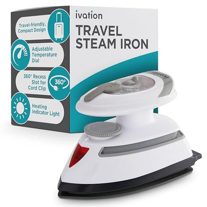 Ivation Travel Steam Iron: Mini Dual Voltage Dry Iron & – Close-up Detail