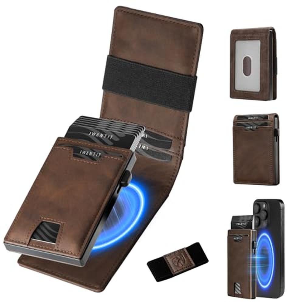 Wallet Iwantit: Iwantit 3 in 1 MagSafe Wallet Men Slim – Front View