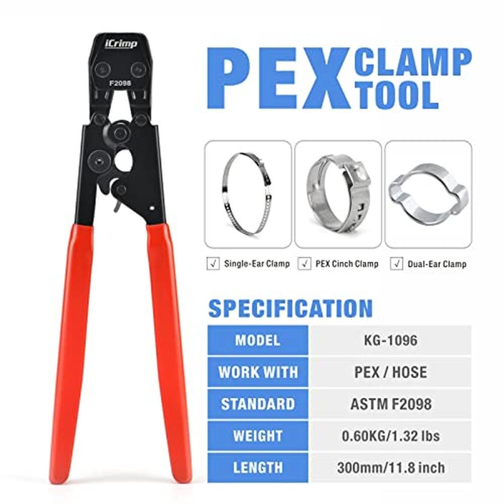 Clamps F2098: IWISS Ratcheting PEX Cinch Tool for Fastening – Side View