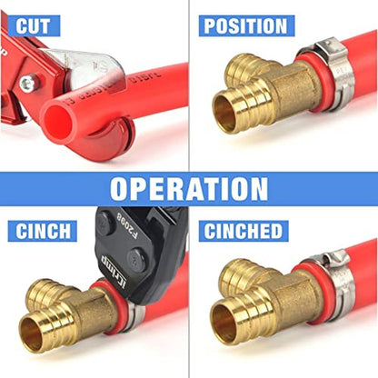 Clamps F2098: IWISS Ratcheting PEX Cinch Tool for Fastening – Close-up Detail