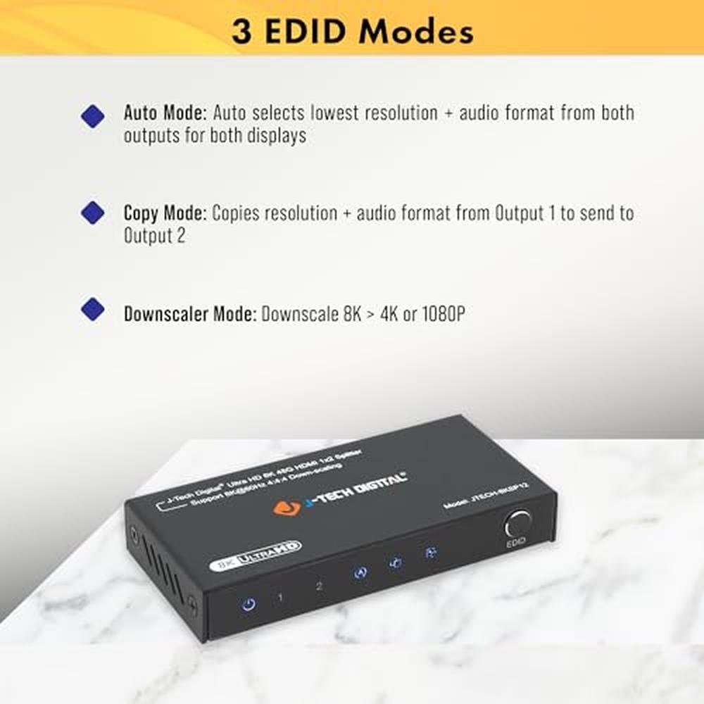 Splitter Tech: J-Tech Digital HDMI Splitter 1x2 4K 120Hz 8K – Packaging