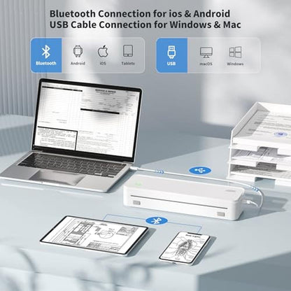 Thermal Jadens: JADENS Portable Wireless Thermal Printer – Side View