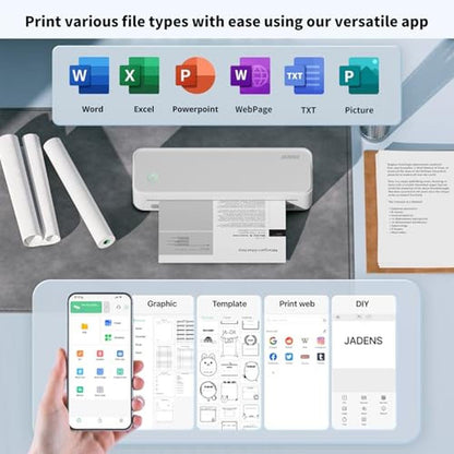 Thermal Jadens: JADENS Portable Wireless Thermal Printer – Close-up Detail