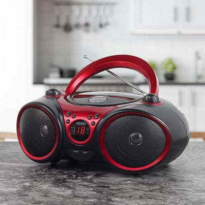 JENSEN CD-490 Portable Stereo CD Player with AM/FM Radio – Side View