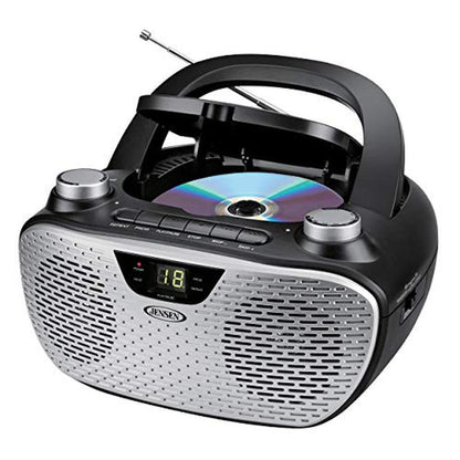 Jensen CD485BK Boombox CD AM/FM Stereo Radio (Black) – Close-up Detail