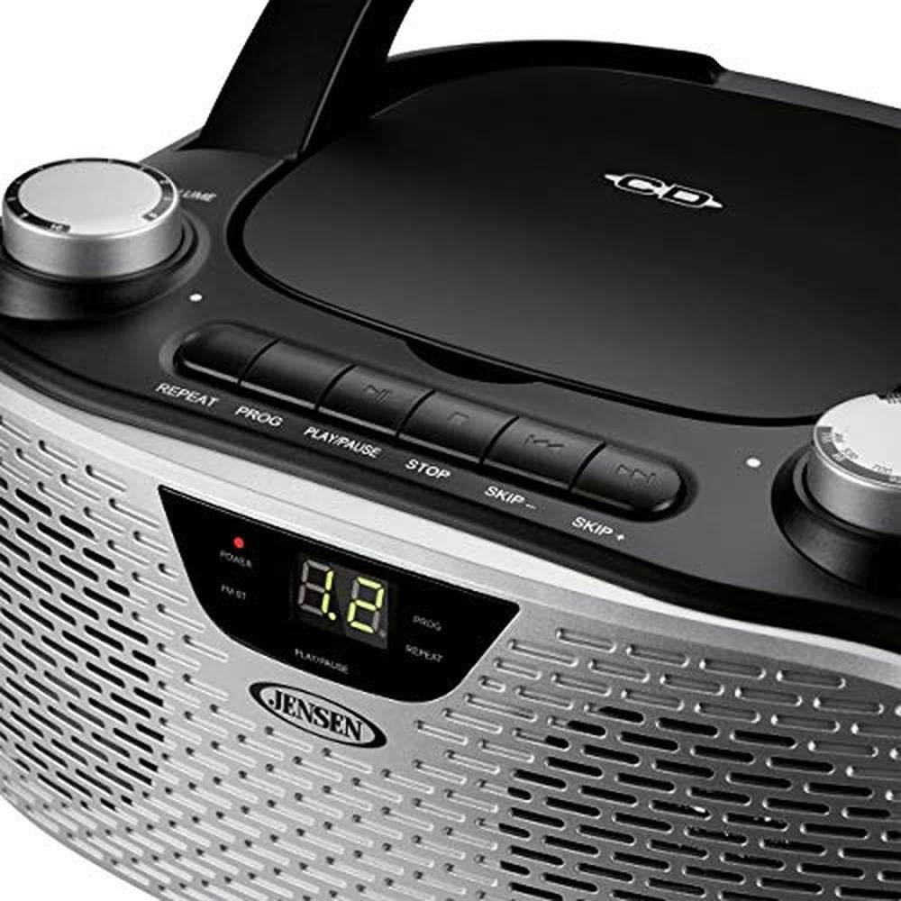 Jensen CD485BK Boombox CD AM/FM Stereo Radio (Black) – In Use
