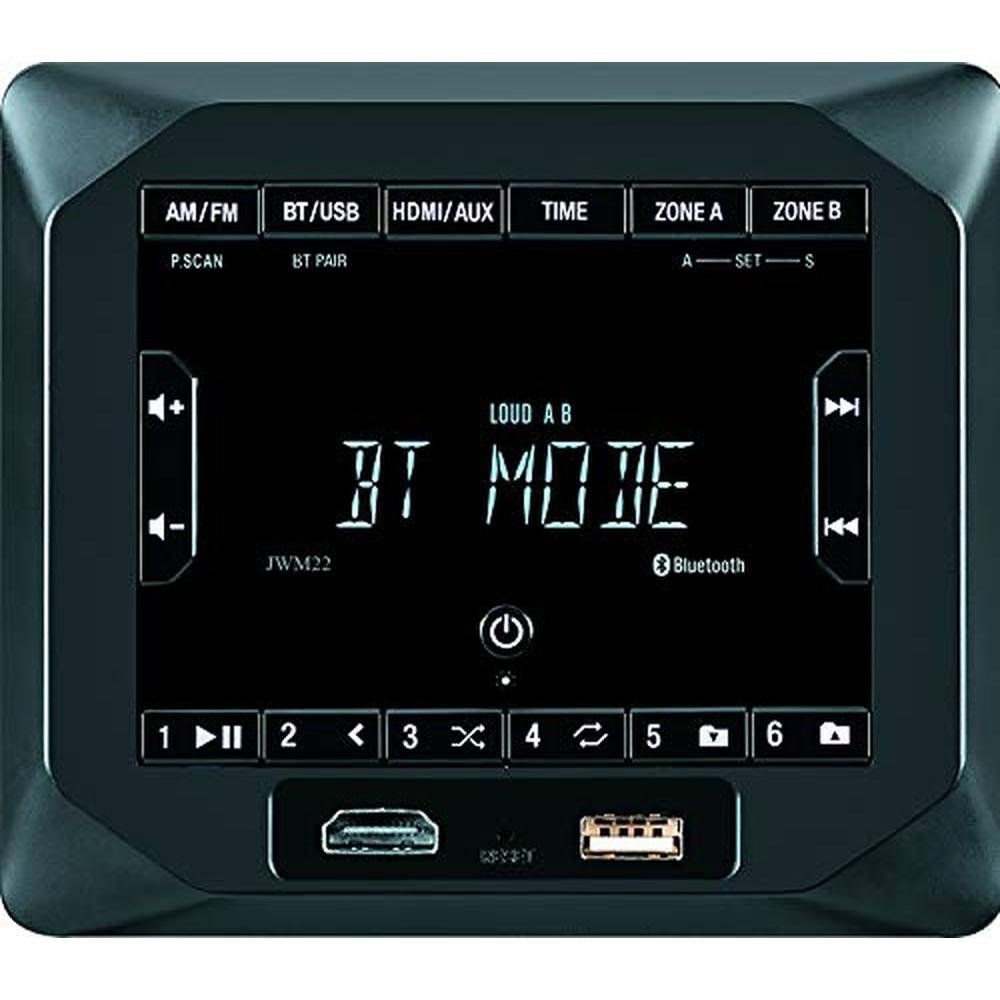 Jensen JWM22 2-Speaker Zones AM/FM – Front View