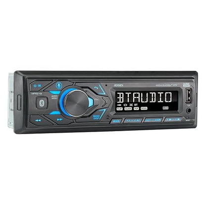 JENSEN MPR210 7-Character LCD Single DIN Car Stereo Radio – Front View