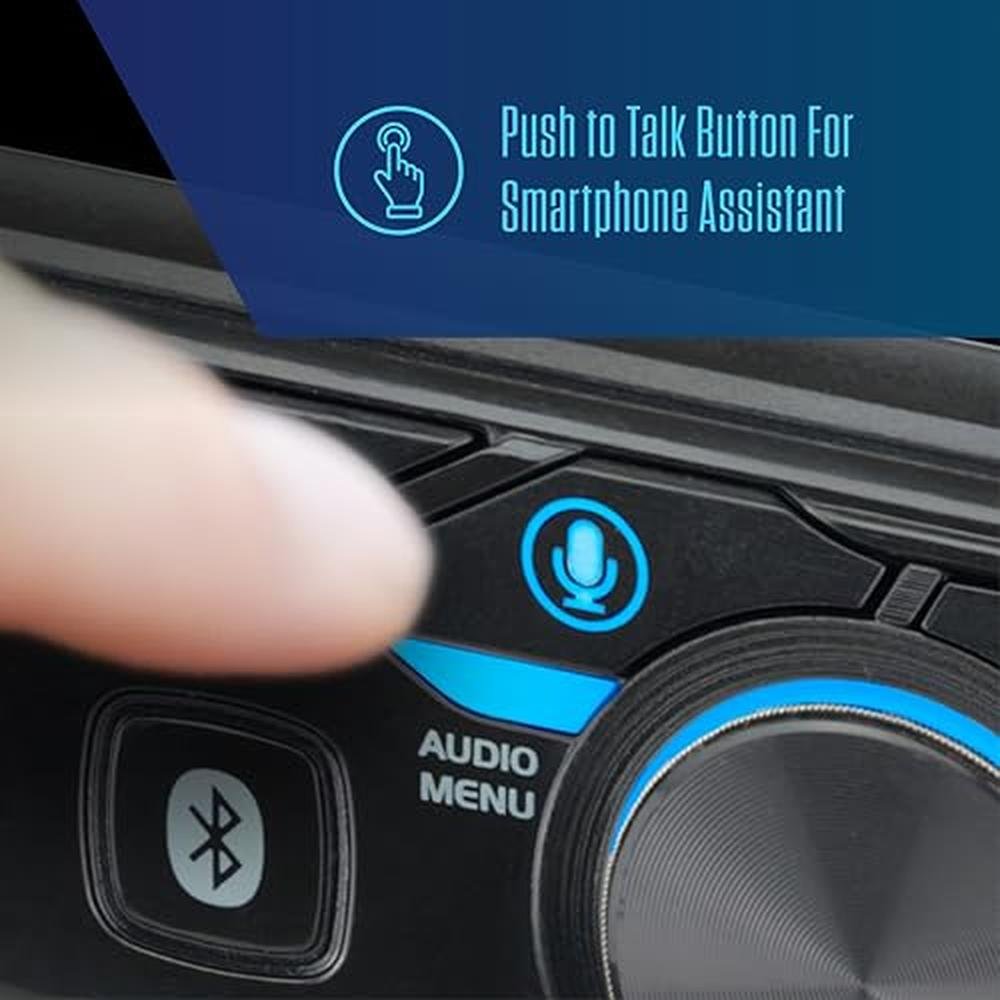 JENSEN MPR210 7-Character LCD Single DIN Car Stereo Radio – In Use