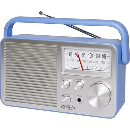 JENSEN MR-750-BL MR-750 Portable AM/FM Radio (Blue) – Front View