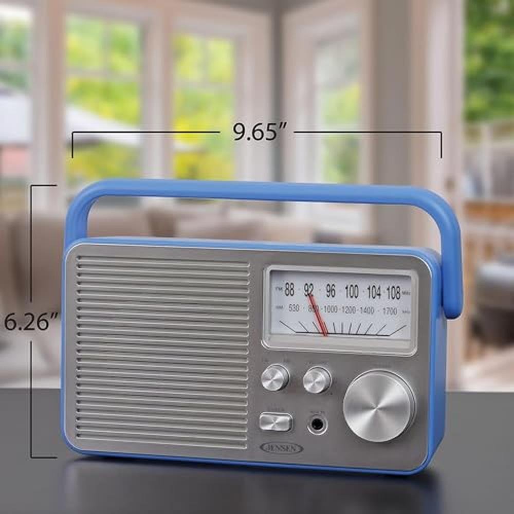 JENSEN MR-750-BL MR-750 Portable AM/FM Radio (Blue) – Packaging