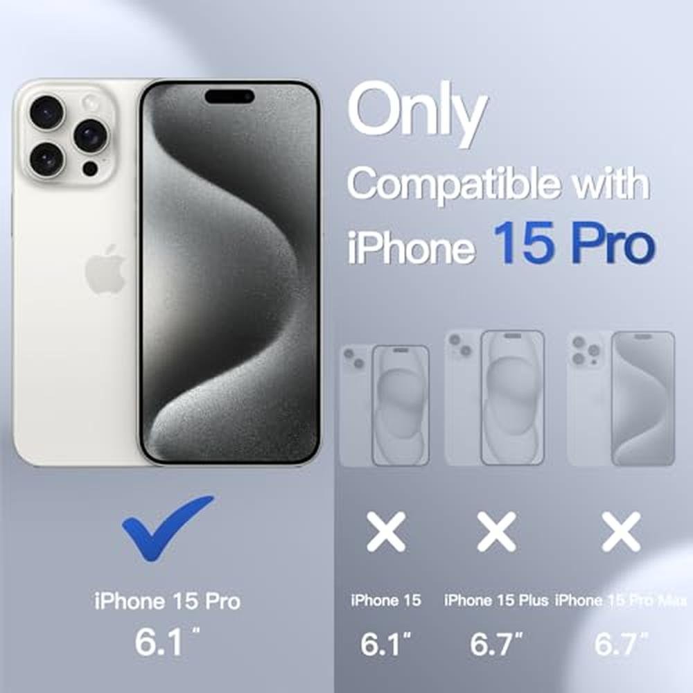 JETech Matte Case for iPhone 15 Pro 6.1-Inch – Side View