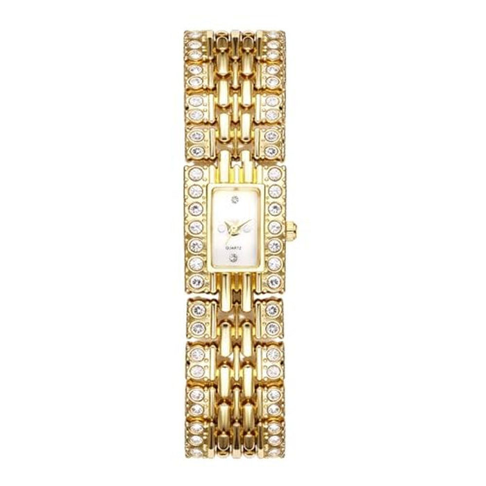Women's Jewelry: JewelryWe Square Iced-Out Watch – Front View