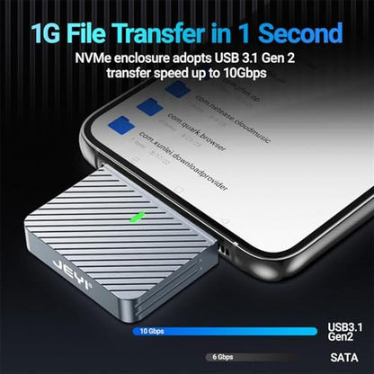Enclosure JEYI: JEYI 2230 M.2 High-End 10Gbps USB C NVMe – Side View