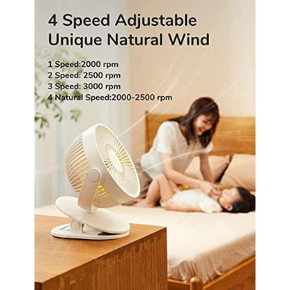 Fan Jisulife: JISULIFE Clip on Desk Fan Ultra 1 White – Side View
