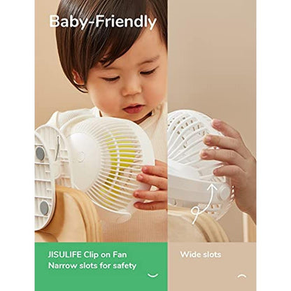 Fan Jisulife: JISULIFE Clip on Desk Fan Ultra 1 White – Close-up Detail