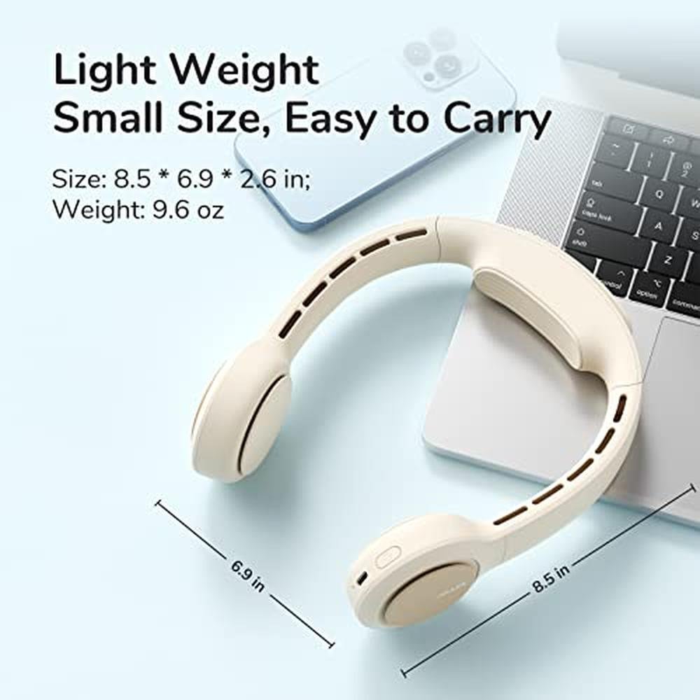 Neck Fan: JISULIFE Portable 4500mAh Bladeless Personal Fan – Close-up Detail