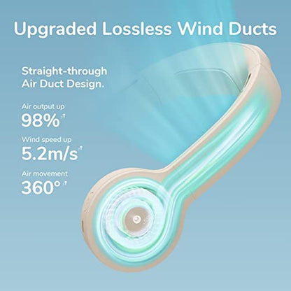 Neck Fan: JISULIFE Portable 4500mAh Bladeless Personal Fan – In Use