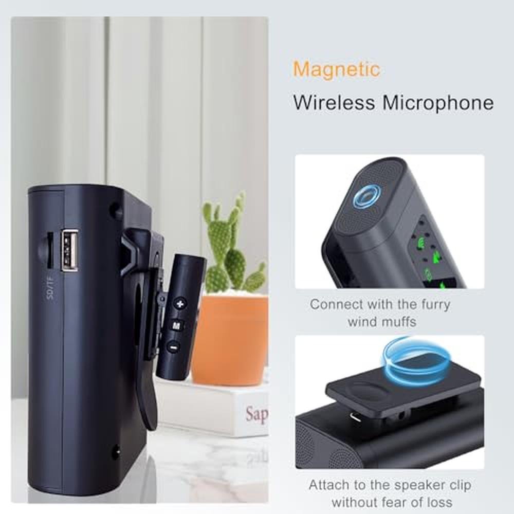 Voice Amplifier: Jkoailiwi 15W Mini Megaphone with Magnetic – In Use