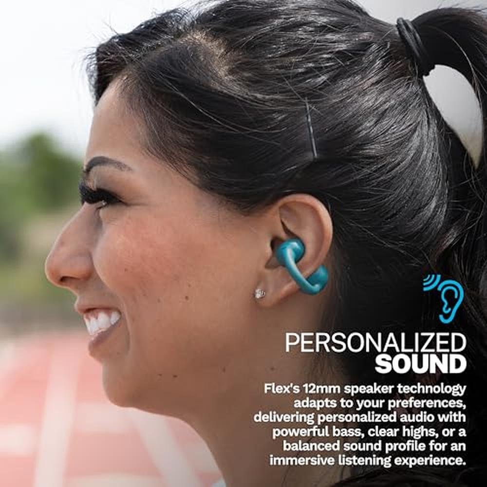 Open JLab: JLab Flex Open Earbuds Wireless Bluetooth Open – Side View