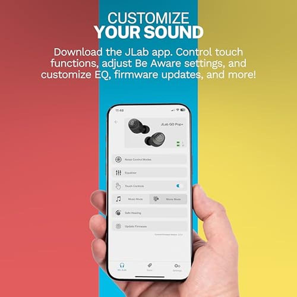 Bluetooth JLab: JLab Go Pop+ True Wireless Earbuds – Side View