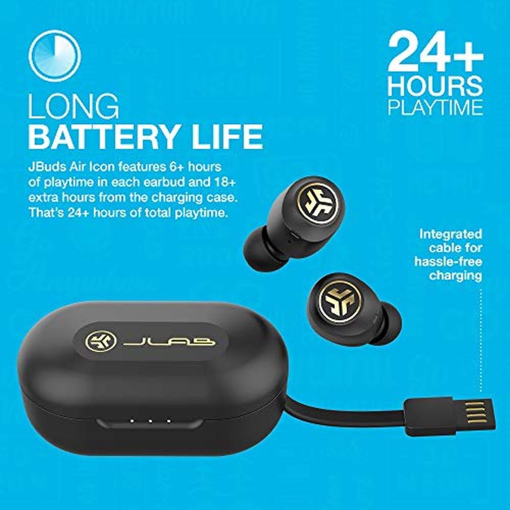 Bluetooth JLab: JLab JBuds Air Icon True Wireless Signature – Close-up Detail