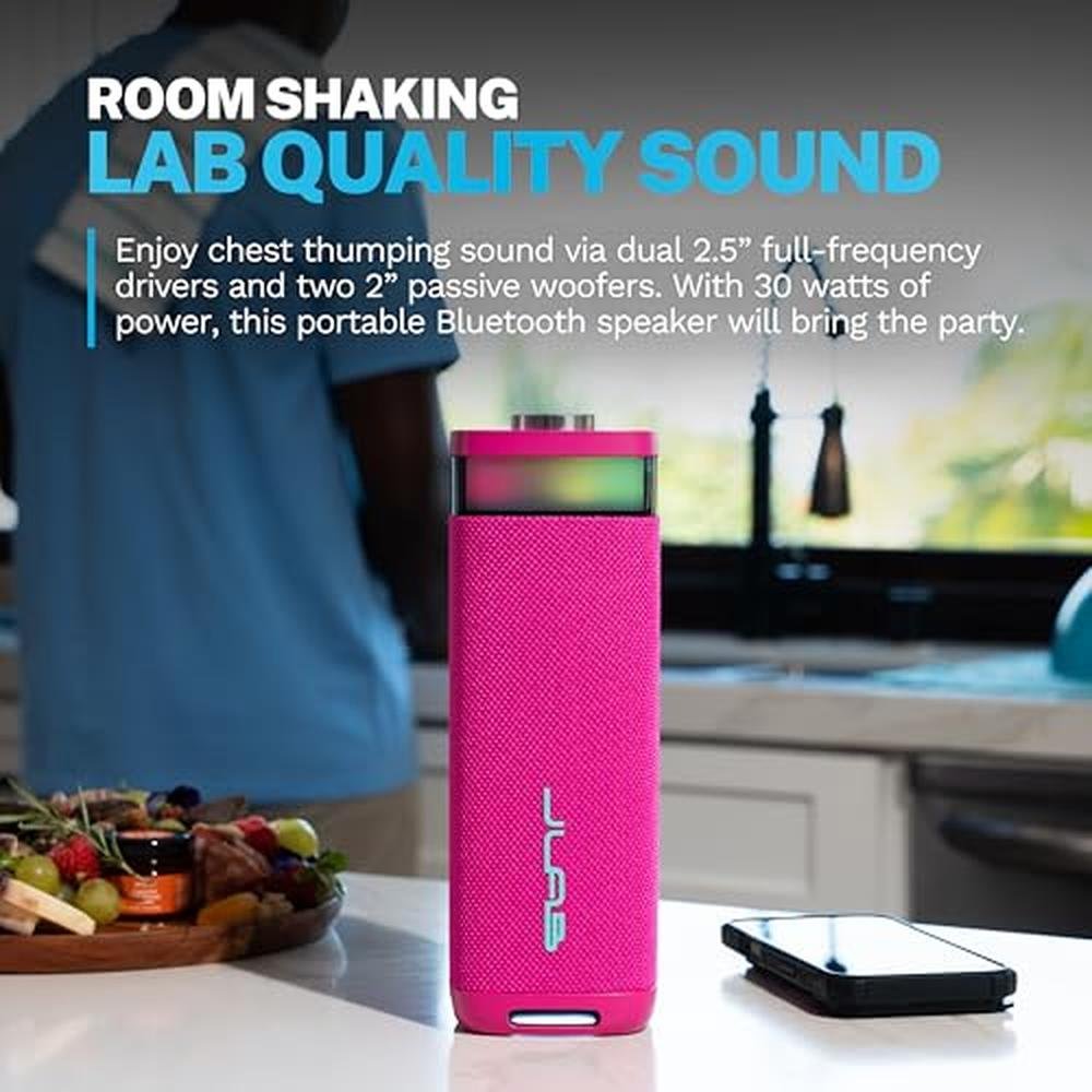 JLab JBuds Party: Portable Bluetooth Speaker 2 Full-Range – Side View