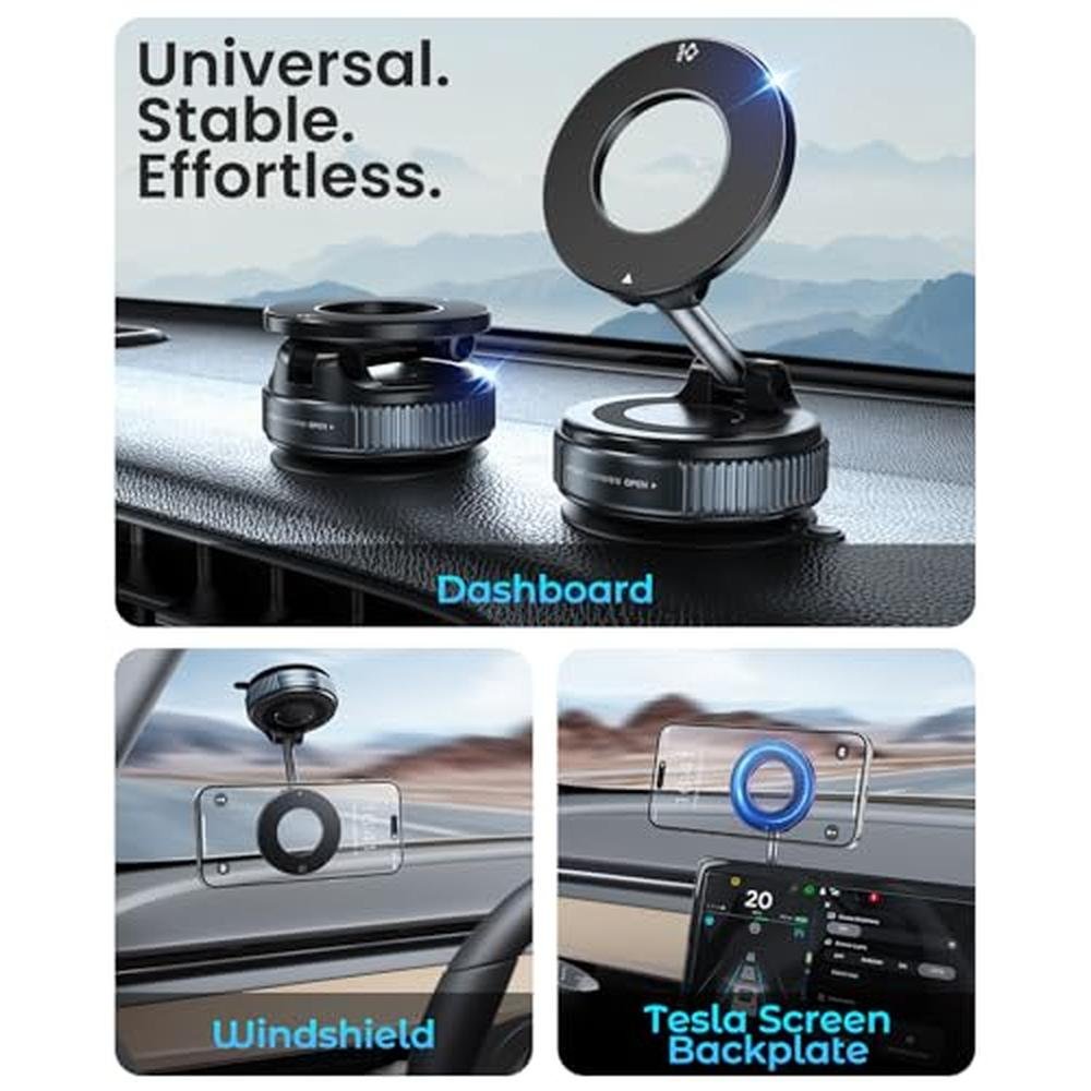 Phone Car Mount: Jononser Magnetic Suction Cup – Side View