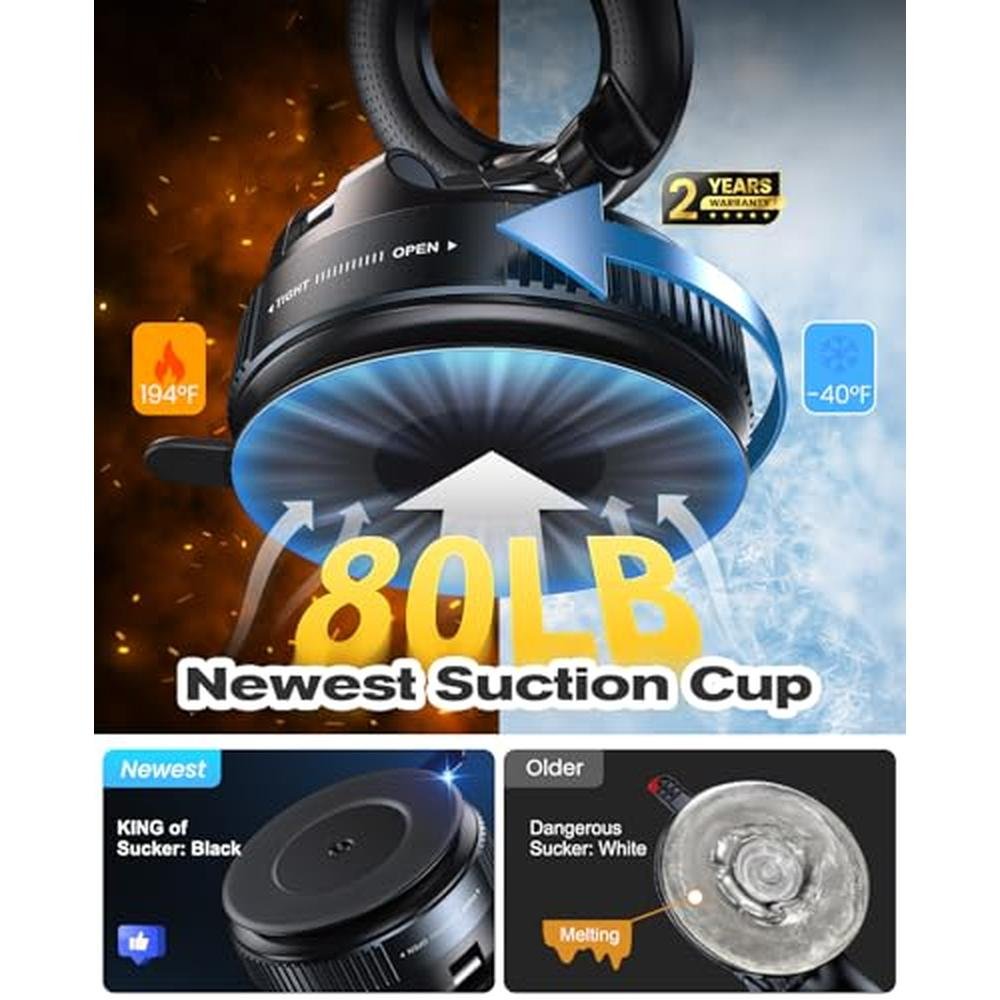 Phone Car Mount: Jononser Magnetic Suction Cup – Close-up Detail