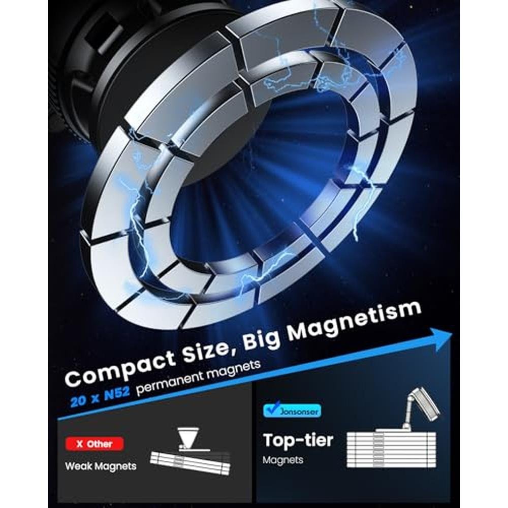 Phone Car Mount: Jononser Magnetic Suction Cup – In Use