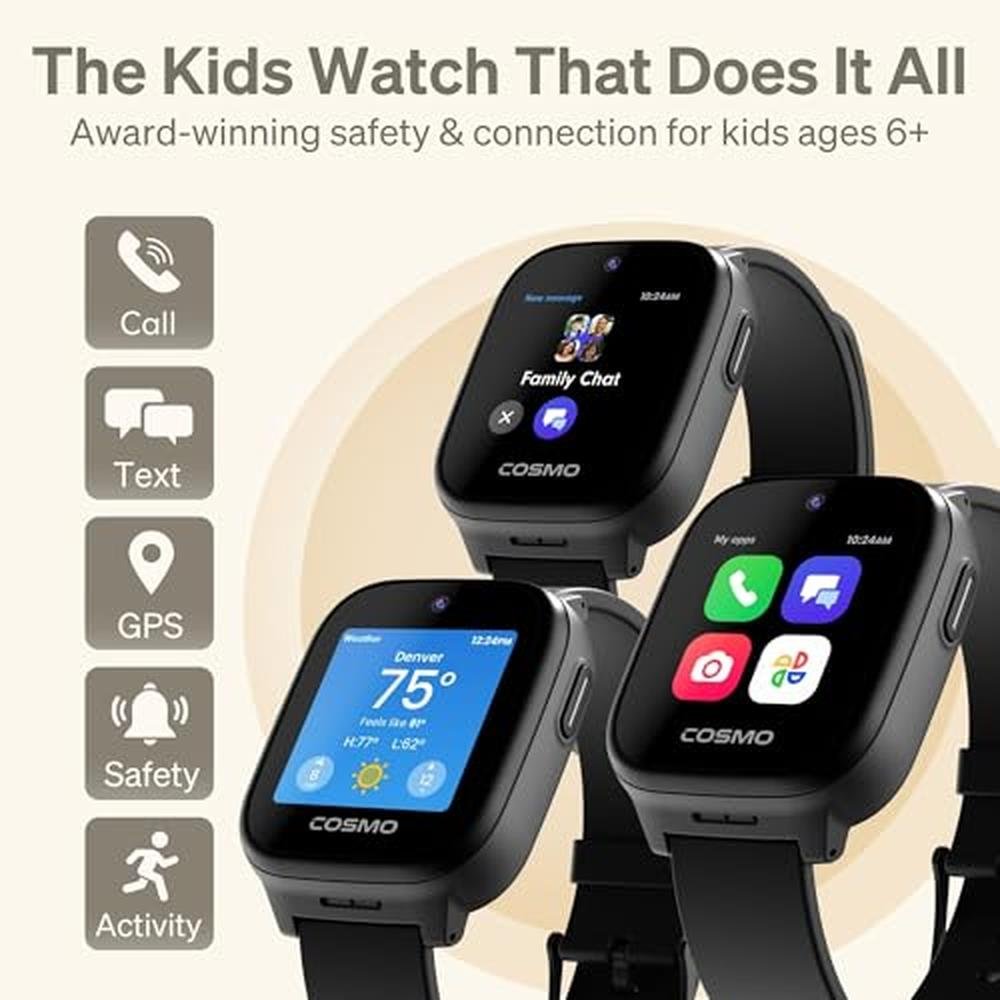 JrTrack 5 Kids Smart Watch: Cosmo JrTrack 5 GPS Tracker – Side View