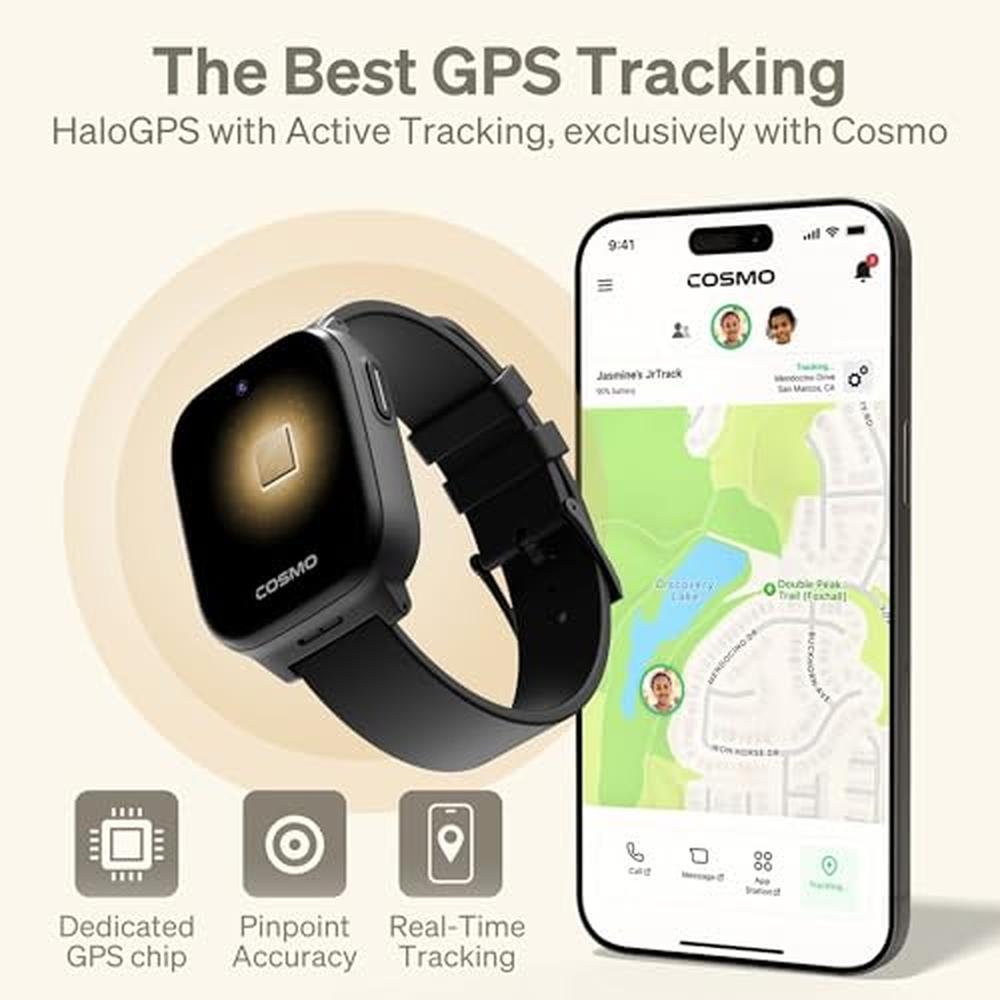 JrTrack 5 Kids Smart Watch: Cosmo JrTrack 5 GPS Tracker – Close-up Detail