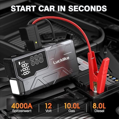 Jump Starter: Lucklike 4000A Portable Car Battery Jumper – Side View
