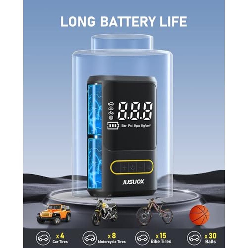 Air Pump: JUSUOX Tire Inflator Portable Air Compressor – Packaging