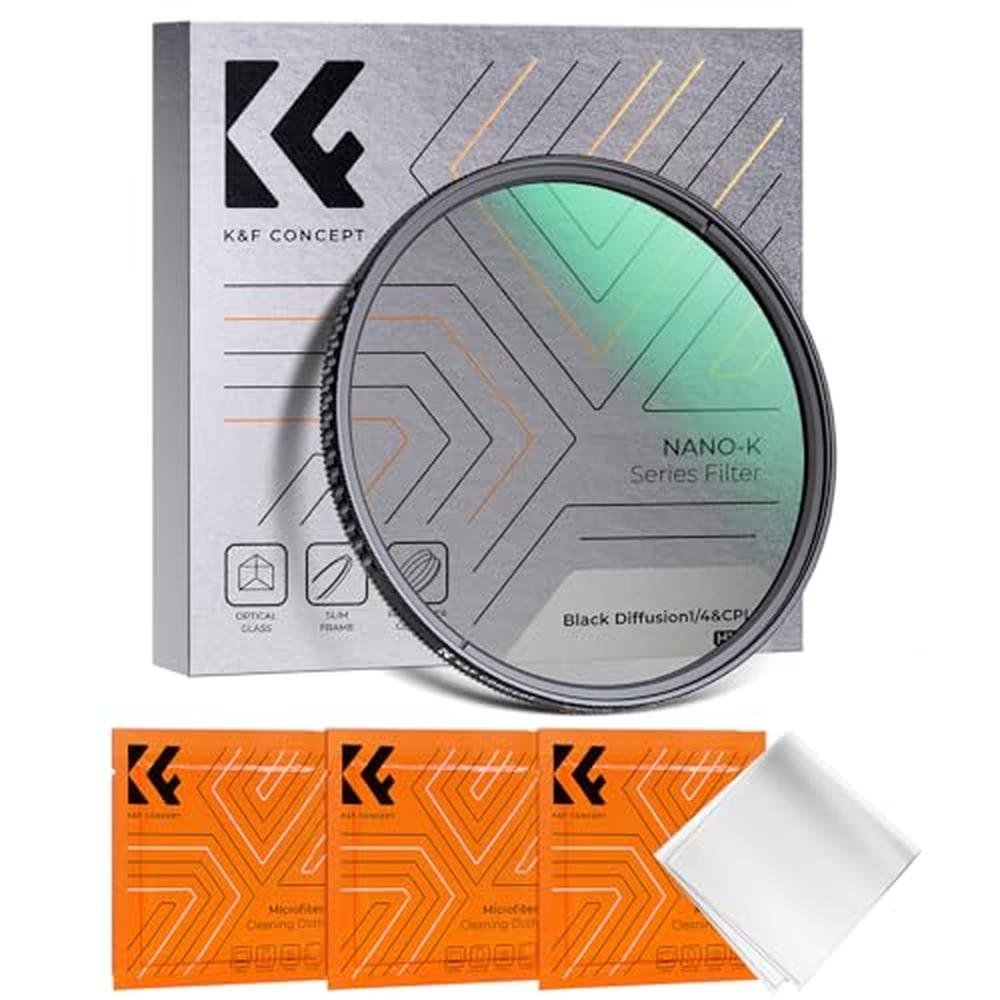 K&F CONCEPT 37mm Black Diffusion 1/4 & Circular Polarizing – Front View