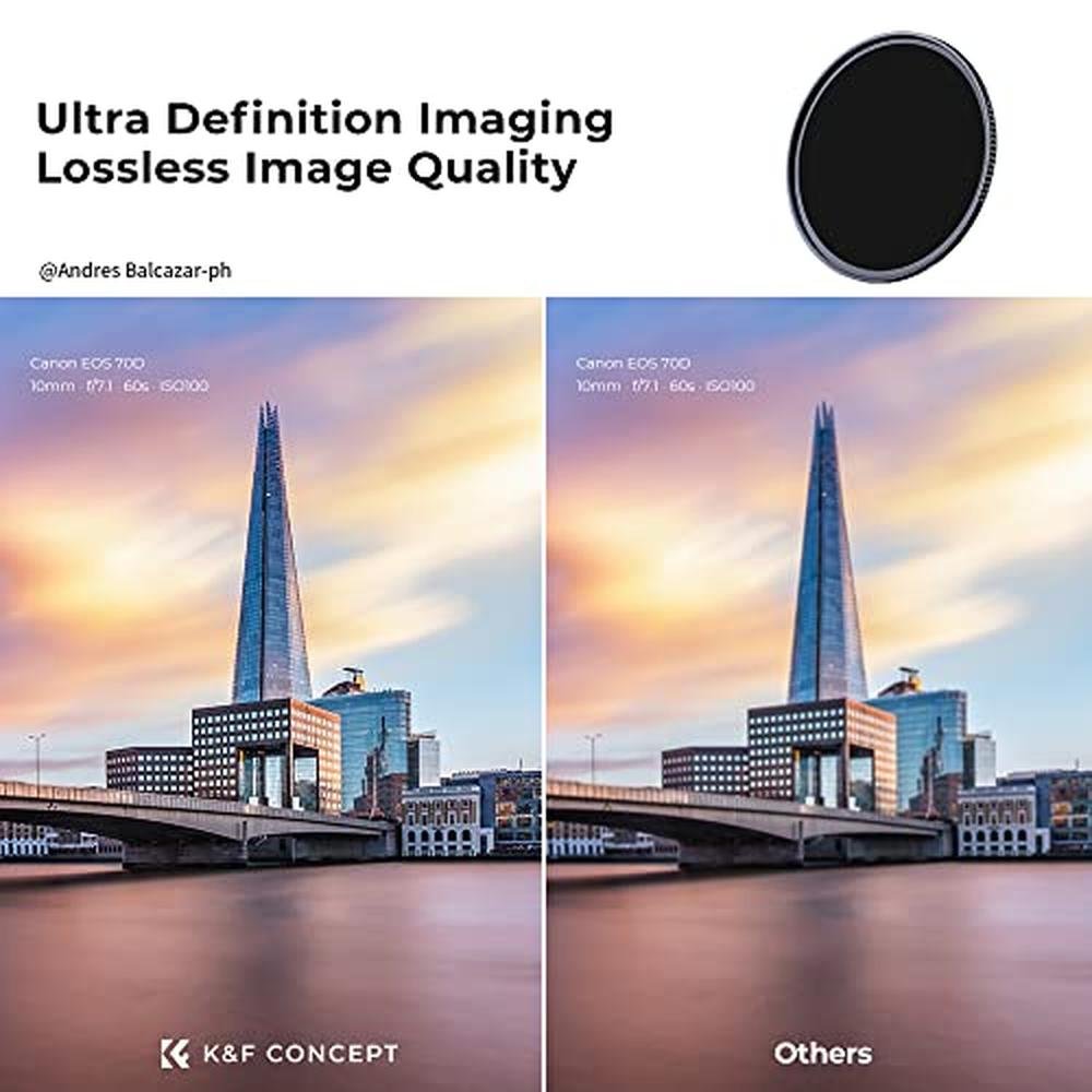 K&F CONCEPT 37mm ND1000 (10-Stop Fixed Neutral Density – Close-up Detail