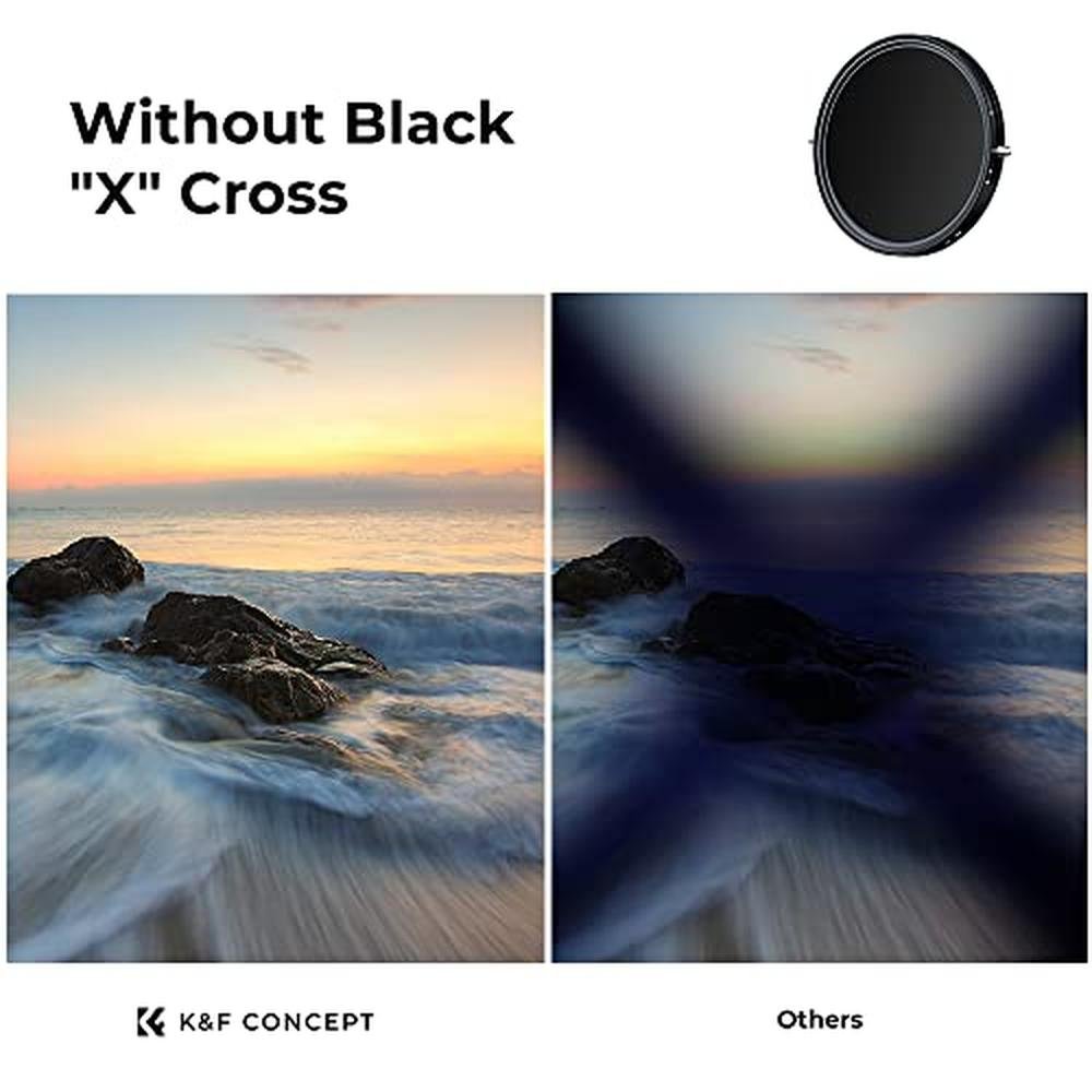 K&F CONCEPT 37mm Variable Fader ND2-ND32 ND Filter and CPL – Side View