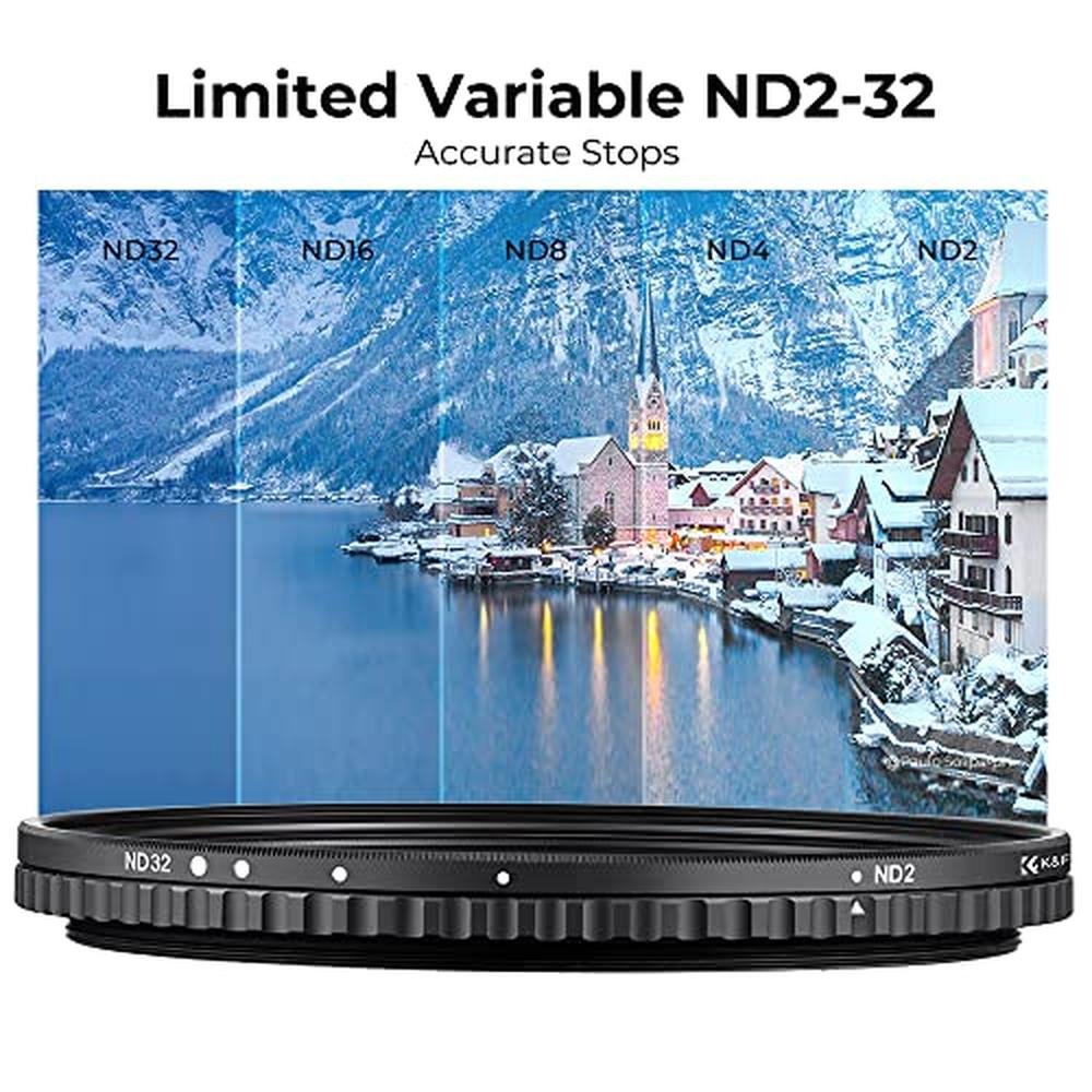 K&F CONCEPT 37mm Variable ND Filter ND2-ND32 Camera Lens – Close-up Detail
