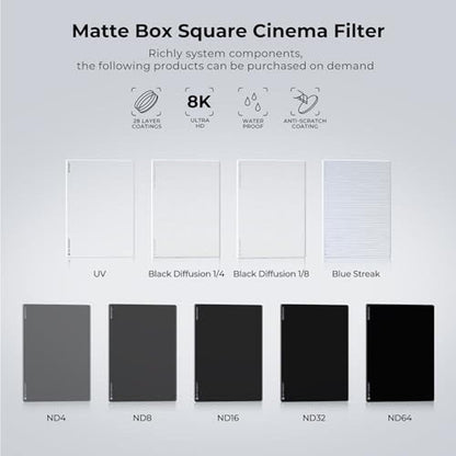 K&F CONCEPT 4'' x 5.65'' Square Black Diffusion 1/4 Effect – Close-up Detail