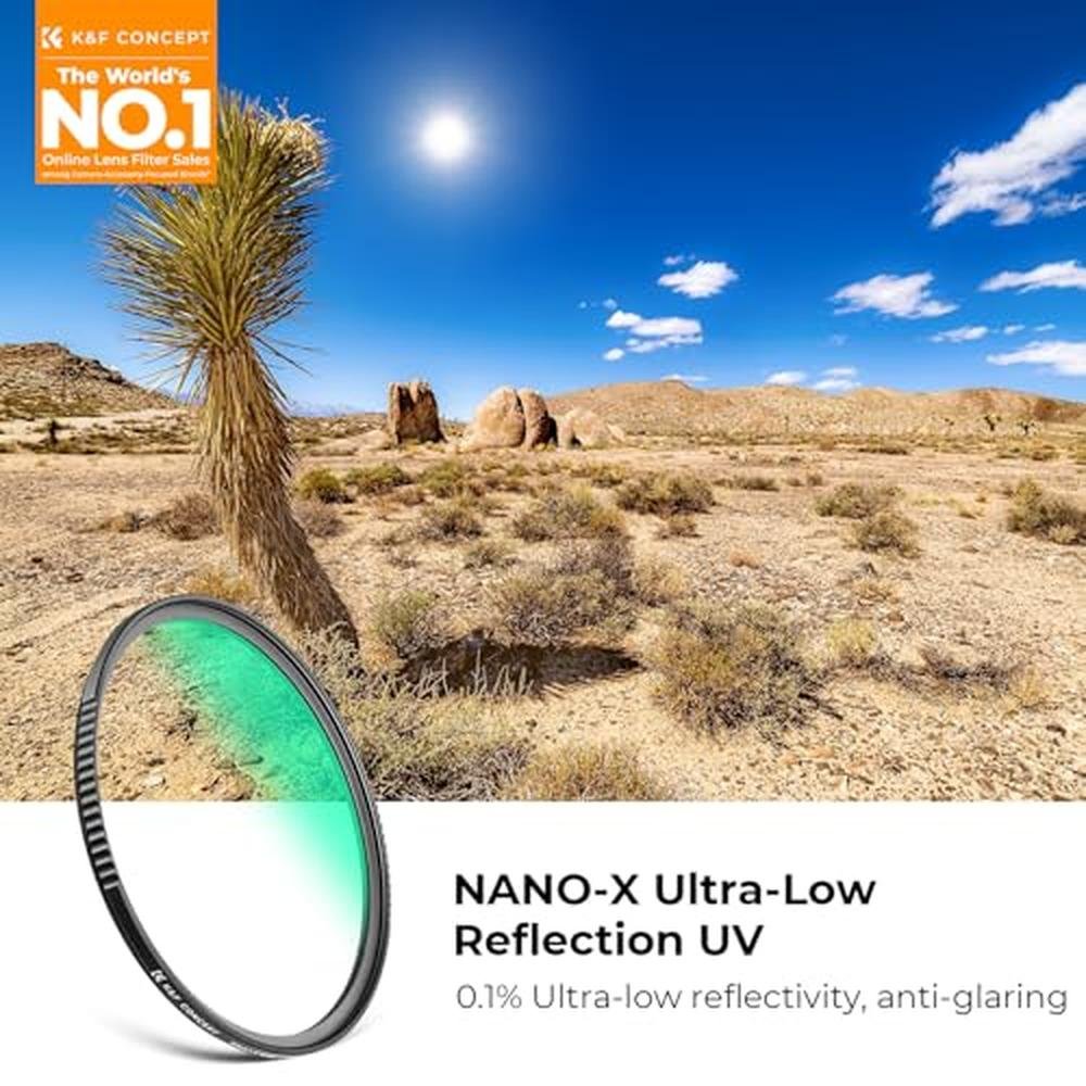 K&F CONCEPT 40.5mm Ultra-Low Reflectivity MCUV Lens – Side View