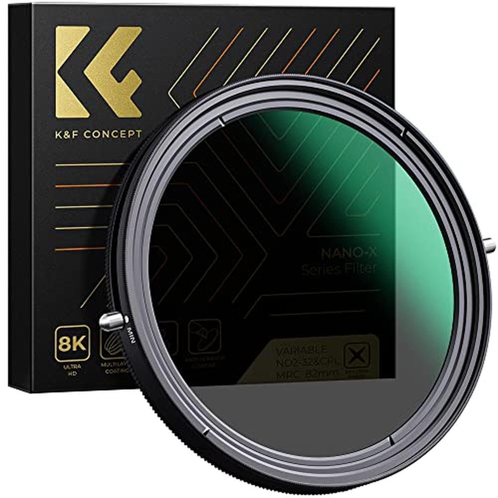 K&F CONCEPT 43mm Variable Fader ND2-ND32 ND Filter and CPL – Front View