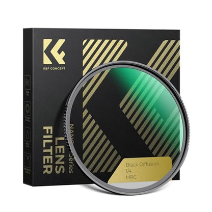 K&F CONCEPT 46mm Black Diffusion 1/4 Filter Mist Cinematic – Front View